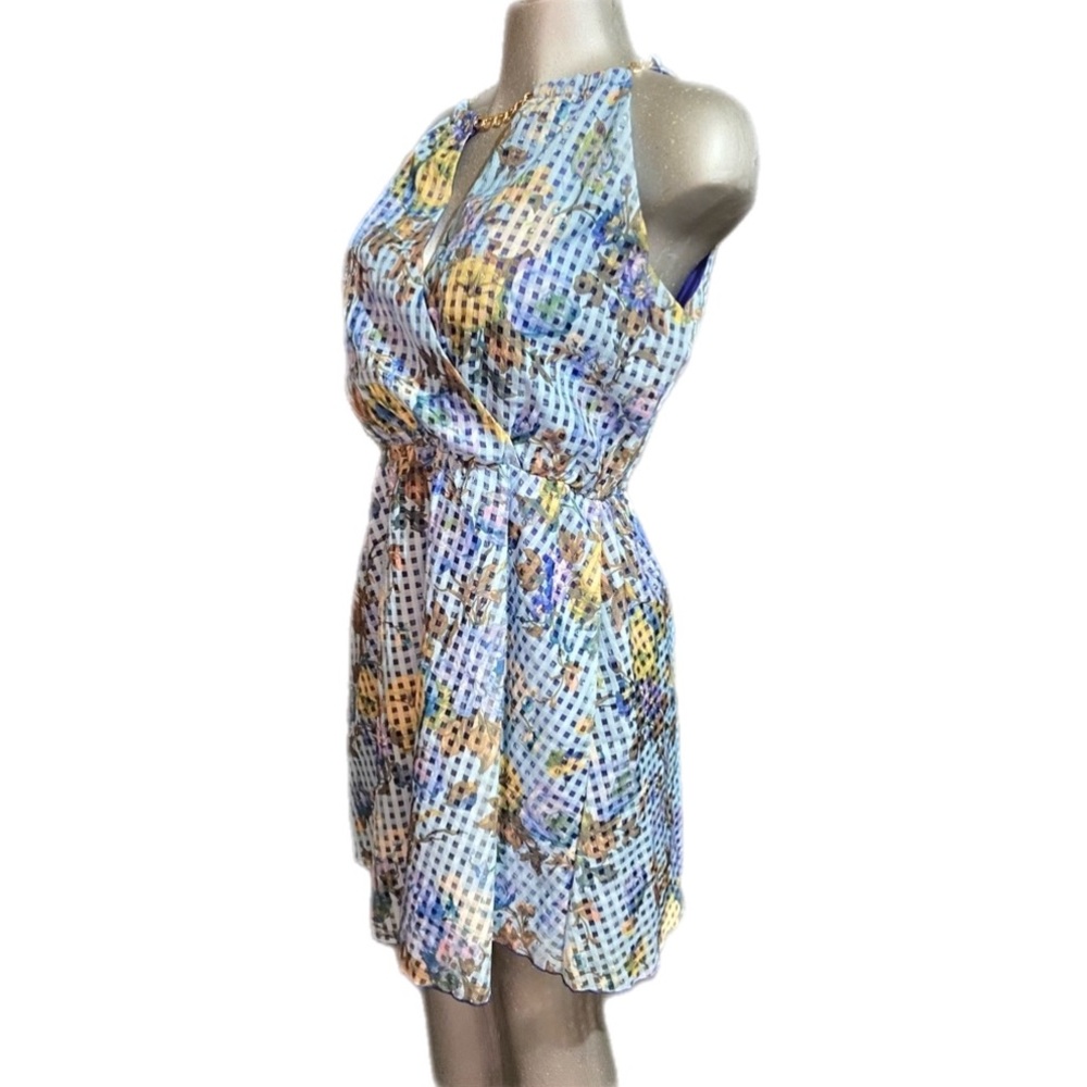 Kate Multicolor Halter Neck Dress Large Floral Farm Rio Pastel Cottagecore Fairy